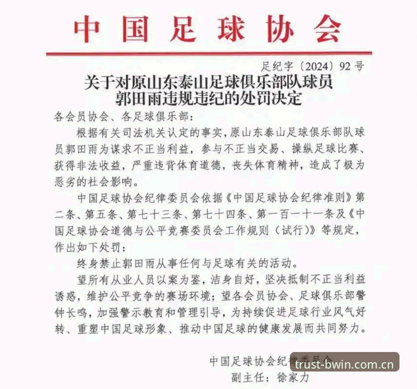 BWIN游戏下载 中国足协第三批禁足名单最新动态:17人终身禁赛,48人遭重罚,足球反腐风暴持续升级