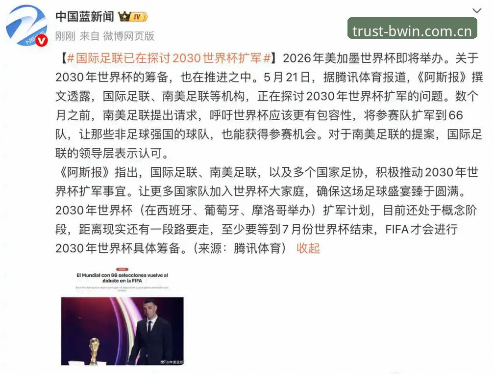 2030世界杯扩军66队指南：中国男足如何抓住历史机遇